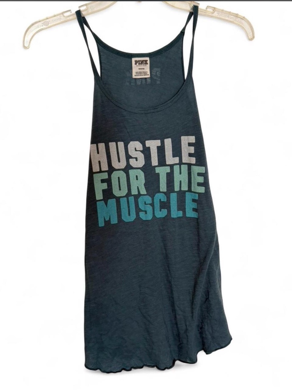PINK Victoria's Secret Navy Tank with Teal & Mint Graphic
